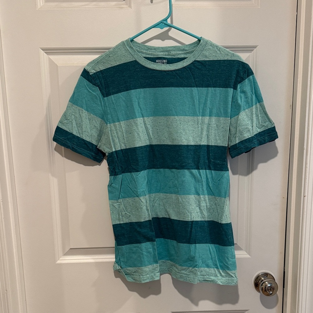 Mossimo Supply Co. Blue Striped Short Sleeve Tee